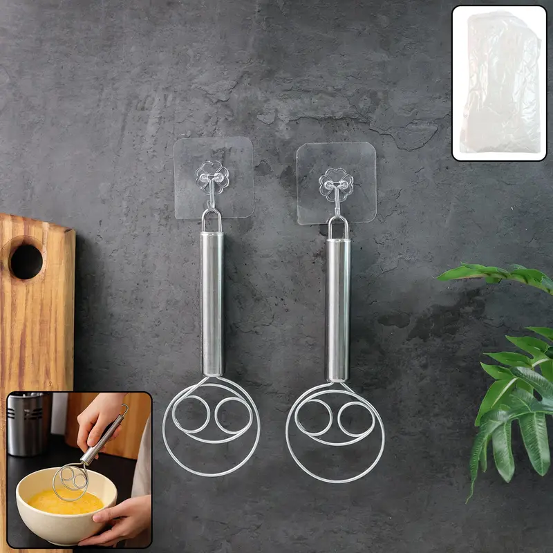 Premium Stainless Steel Spiral Whisk Set (2-Piece) 1