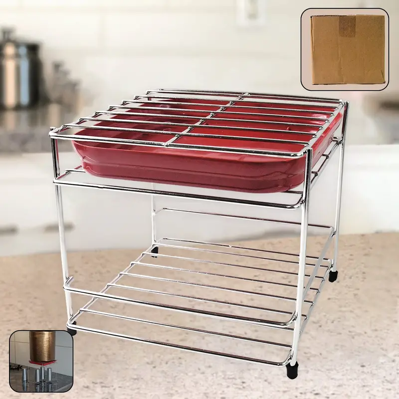 Premium Stainless Steel Utensil Organizer Stand – Multi-Compartment Kitchen Storage 1