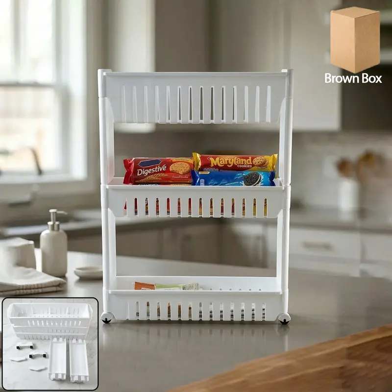 Prexo 3-Tier Adjustable Kitchen Organizer Rack For Countertop Storage 1