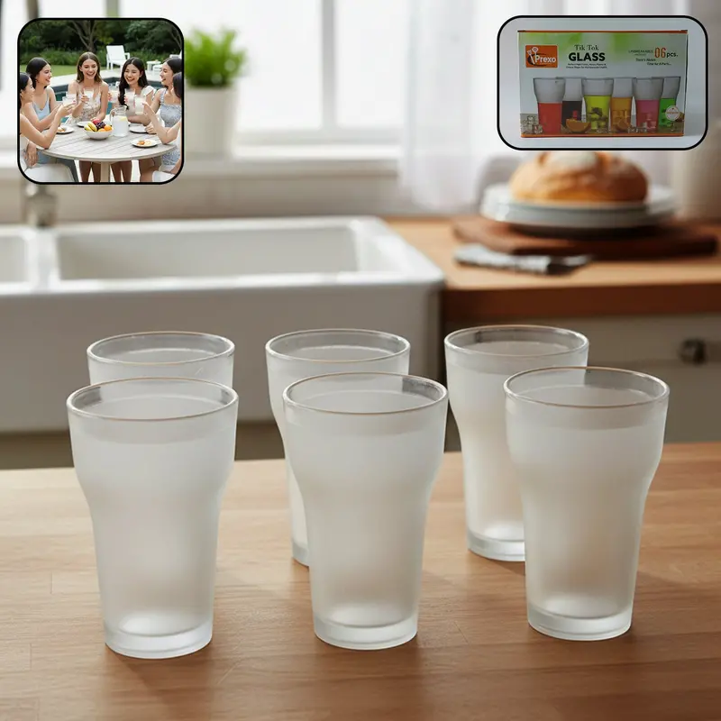 Prexo Shatterproof Plastic Drinking Glasses – Set Of 6, 300Ml Each, Dishwasher Safe 1