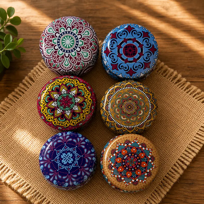 Printed Metal Storage Tin – Decorative Lidded Container For Home & Craft Use 1