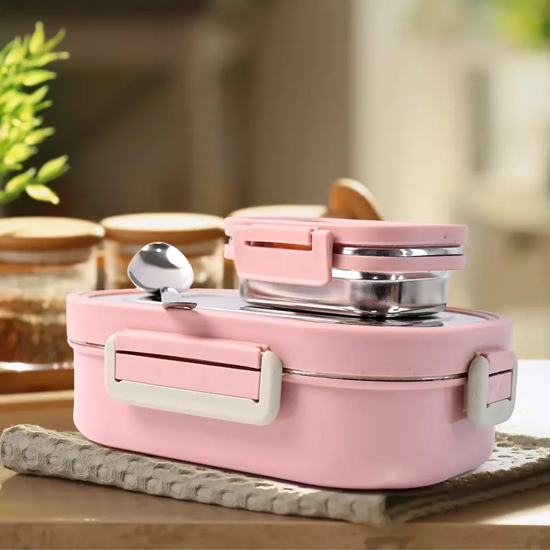 Qunic Stainless Steel Bento Box Set – Includes Divided Small Container 1