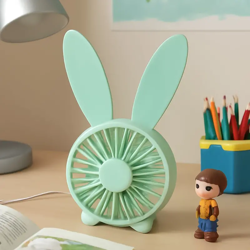Rabbit-Shaped Usb Desk Fan With Mist Function – Compact & Kid-Friendly 1