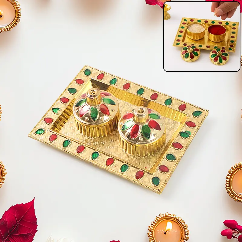 Rakshabandhan Puja Thali Set – Kumkum Holder & Festive Return Gift 1