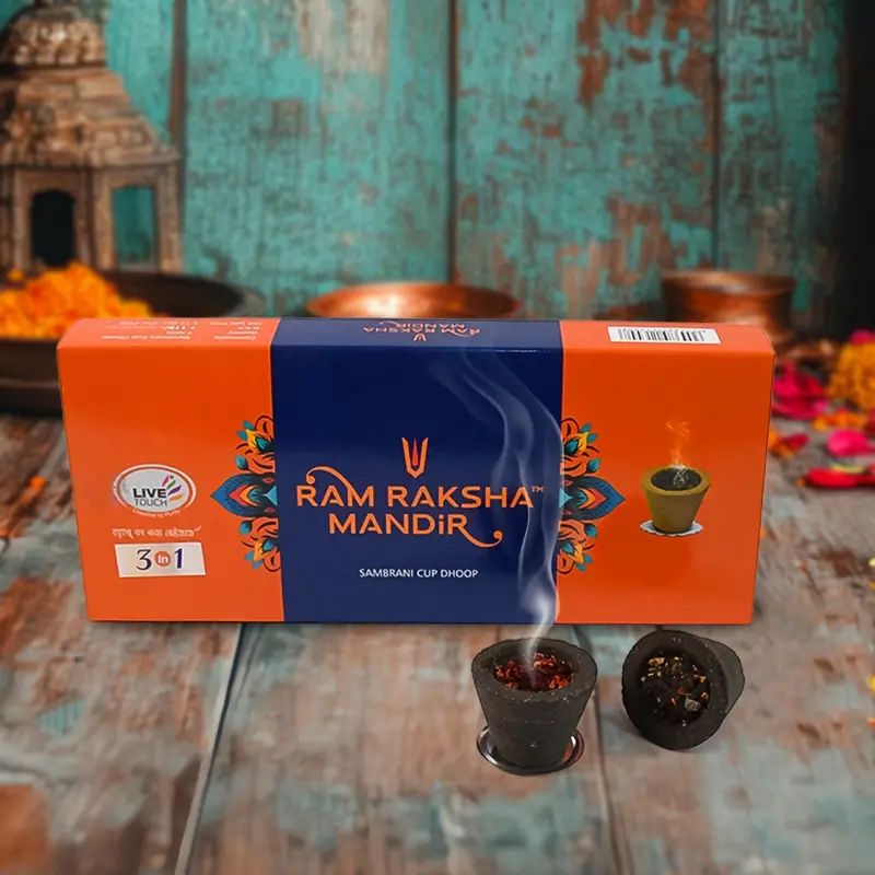 Ram Raksha Mandir Sambrani Cup Dhoop – 9-Piece Ritual Set 1