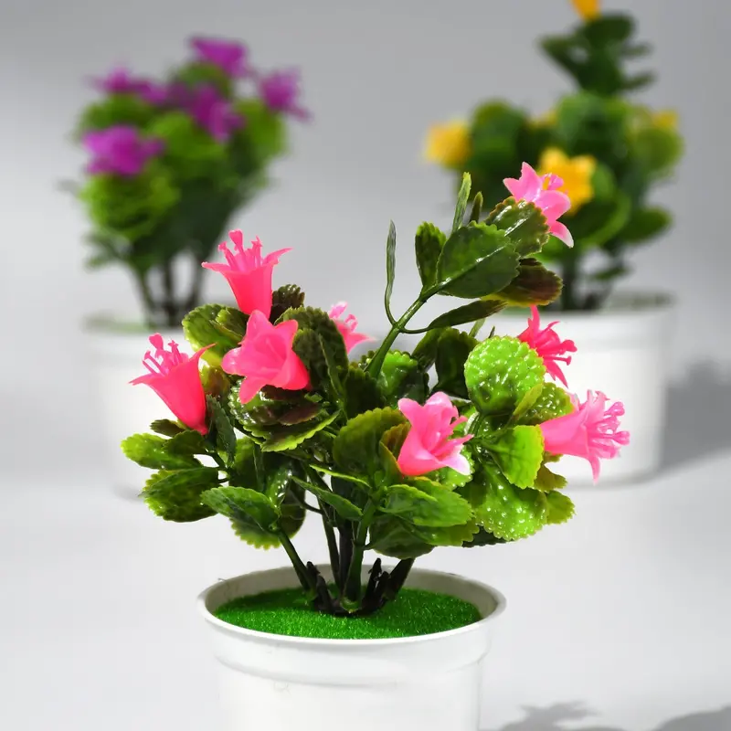 Realistic Artificial Flower Pot – Low-Maintenance Decorative Plant Display 1