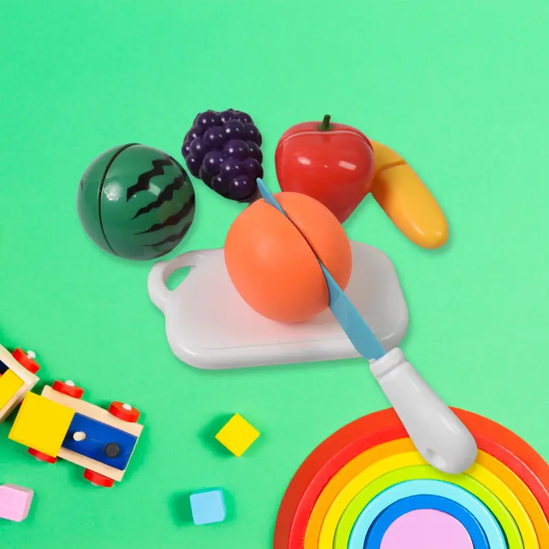 Realistic Fruit Cutting Playset – Seven-Piece Sliceable Pretend Food For Imaginative Play 1