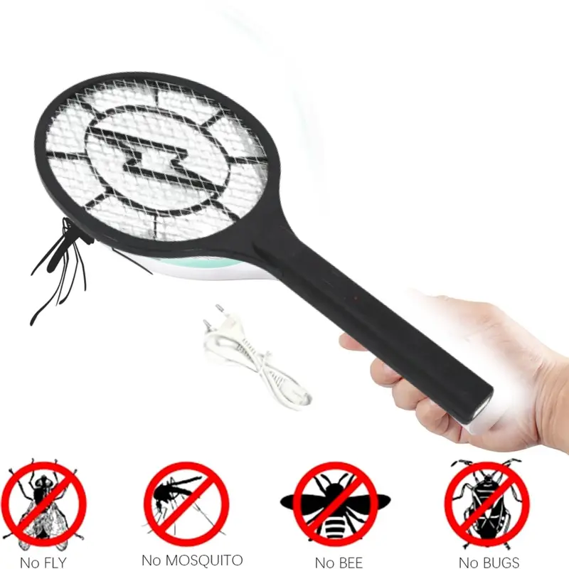 Rechargeable Electric Mosquito Zapper – Portable Uv Light Racket With Usb Charging Cable 1