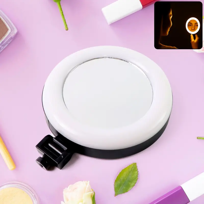 Rechargeable Ring Light Makeup Mirror – Led Vanity Mirror With Adjustable Brightness 1