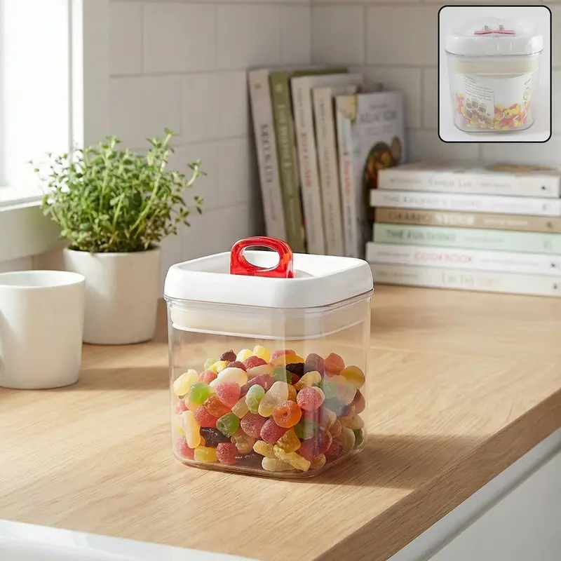 Red-Lid Airtight Storage Container – Single-Piece Kitchen Organizer 1