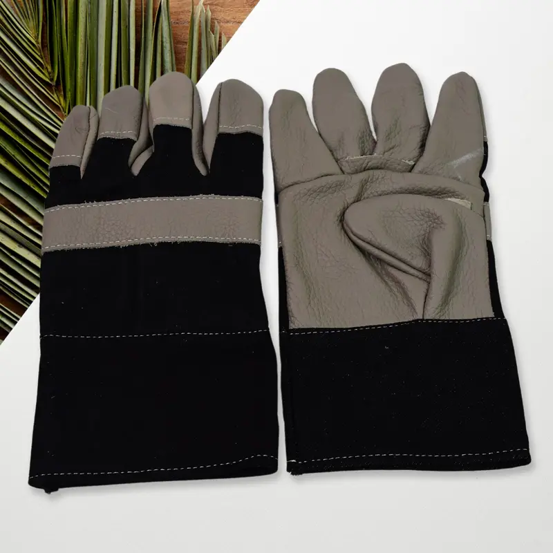 Reinforced Leather Garden Gloves – Durable Unisex Workwear (1 Pair) 1