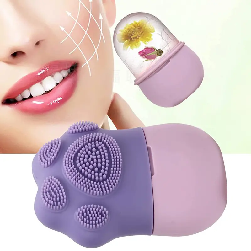 Reusable Silicone Facial Ice Roller – Non-Slip Beauty Tool For Depuffing 1
