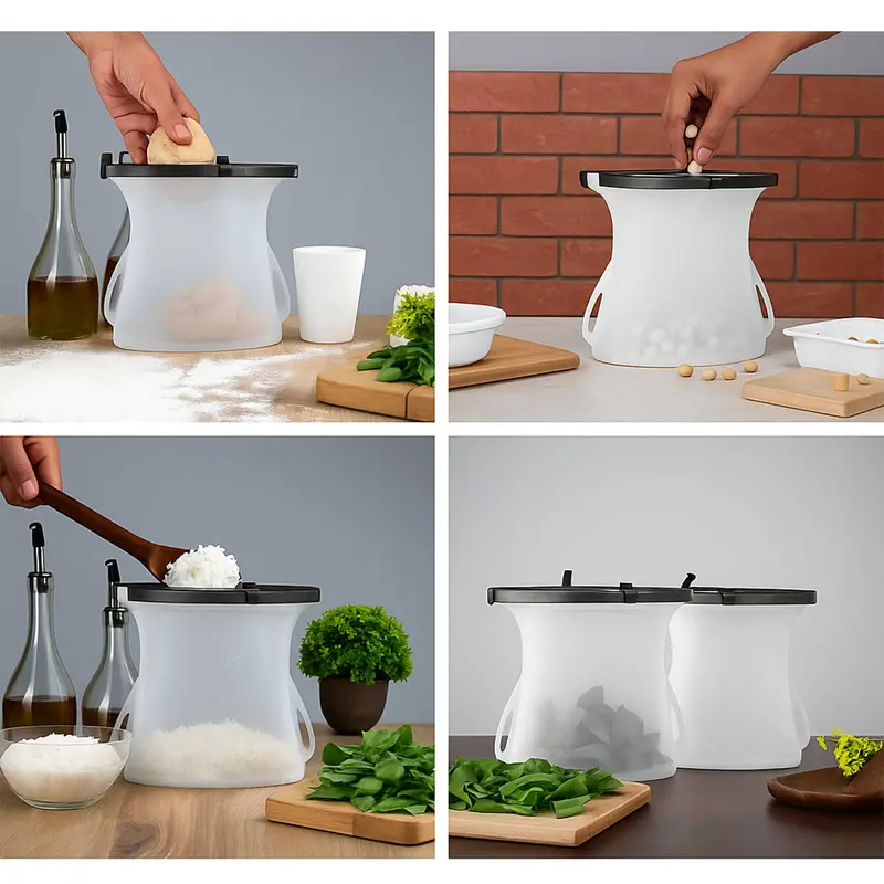Reusable Silicone Food Storage Bags – Eco-Friendly 3-Piece Set For Produce, Snacks & Meal Prep 1