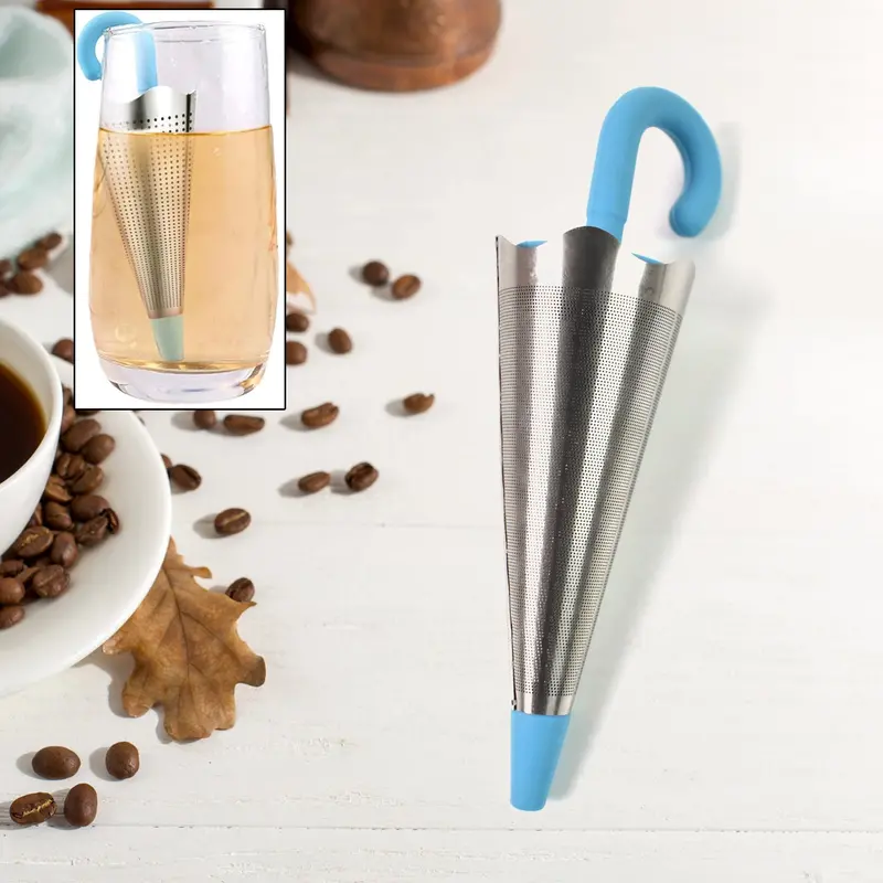 Reusable Umbrella Tea Strainer – Compact Silicone Infuser Without Stand (1 Pc, Assorted Colors) 1