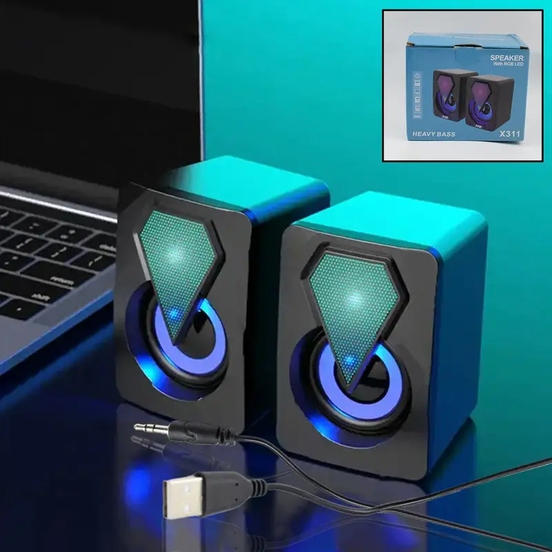 Rgb Led Desktop Speakers – Usb-Powered Dual-Speaker Set With Visual Effects 1