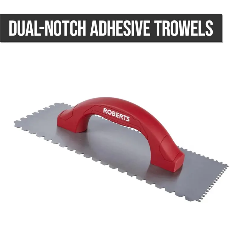 Roberts D-Handle Precision Square & U-Notch Trowel Pair 1