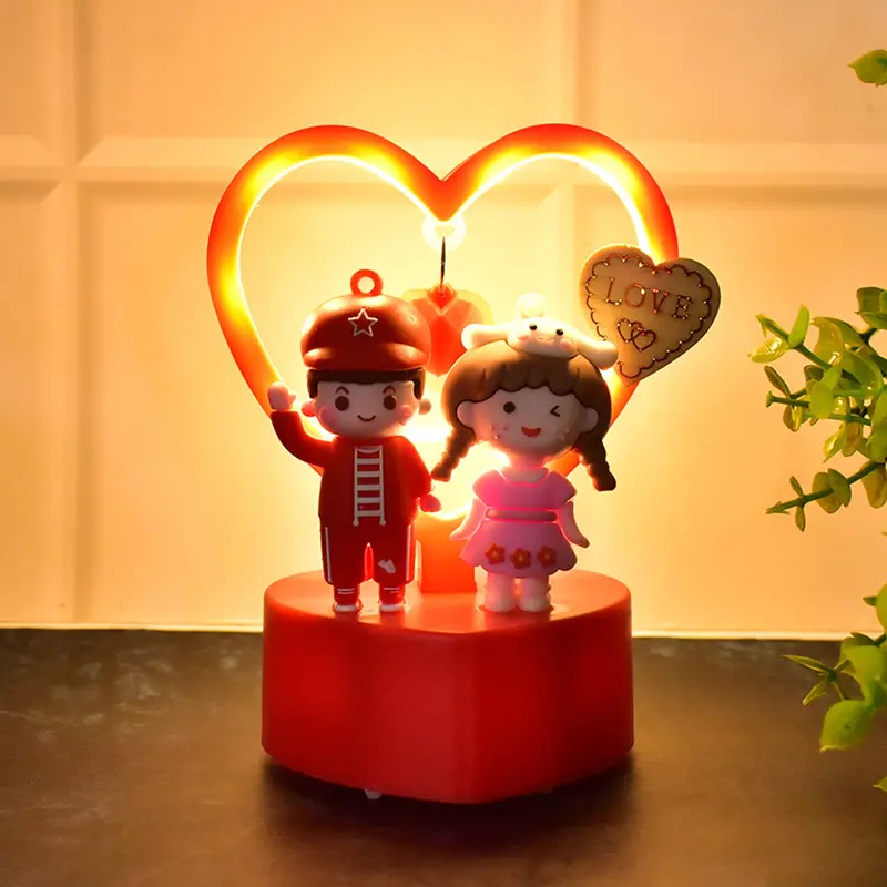 Romantic Couple Love Showpiece With Heart-Shaped Photo Frame 1