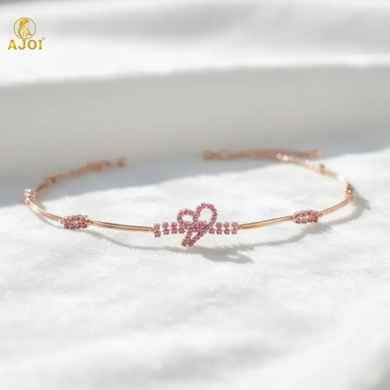 Rose Gold Plated Heart And Infinity Charm Bracelet For Women 1