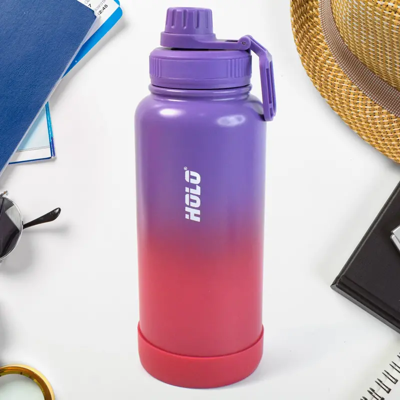 Rose Gold Stainless Steel Vacuum Water Bottle – 1L Copper-Lined Insulated Flask 1