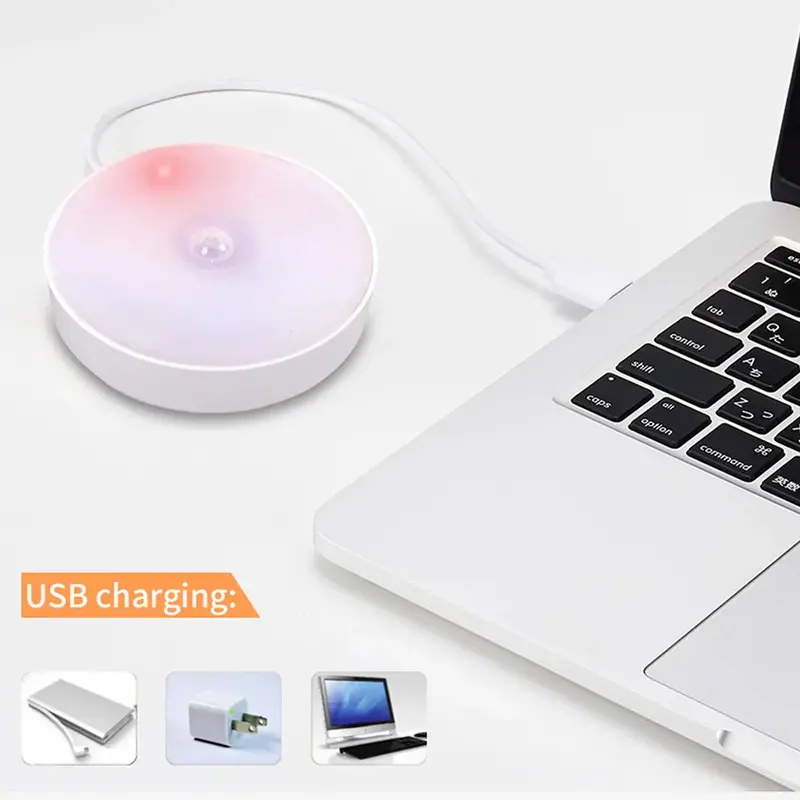 Round Motion-Sensor Led Light – 8-Bulb Induction Lamp For Closets, Pantries & Hallways 1