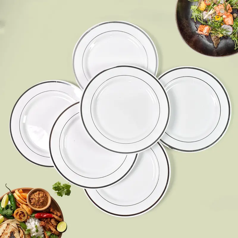 Round Plastic Dinner Plates – Pack Of 6 For Parties, Weddings & Events 1