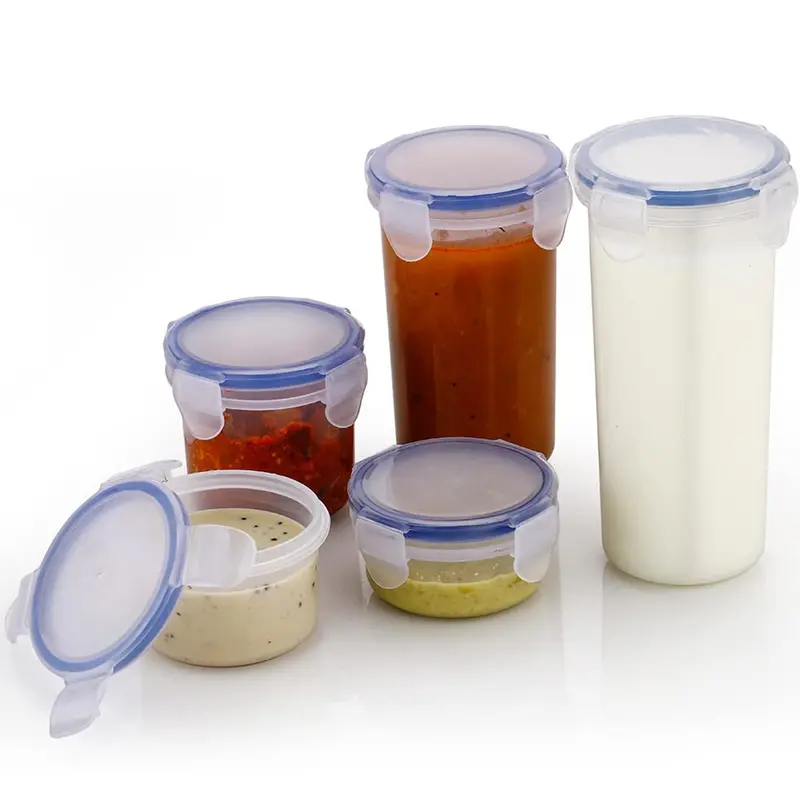Round Plastic Food Storage Container – Airtight Locking Lid For Liquids & Dry Goods 1
