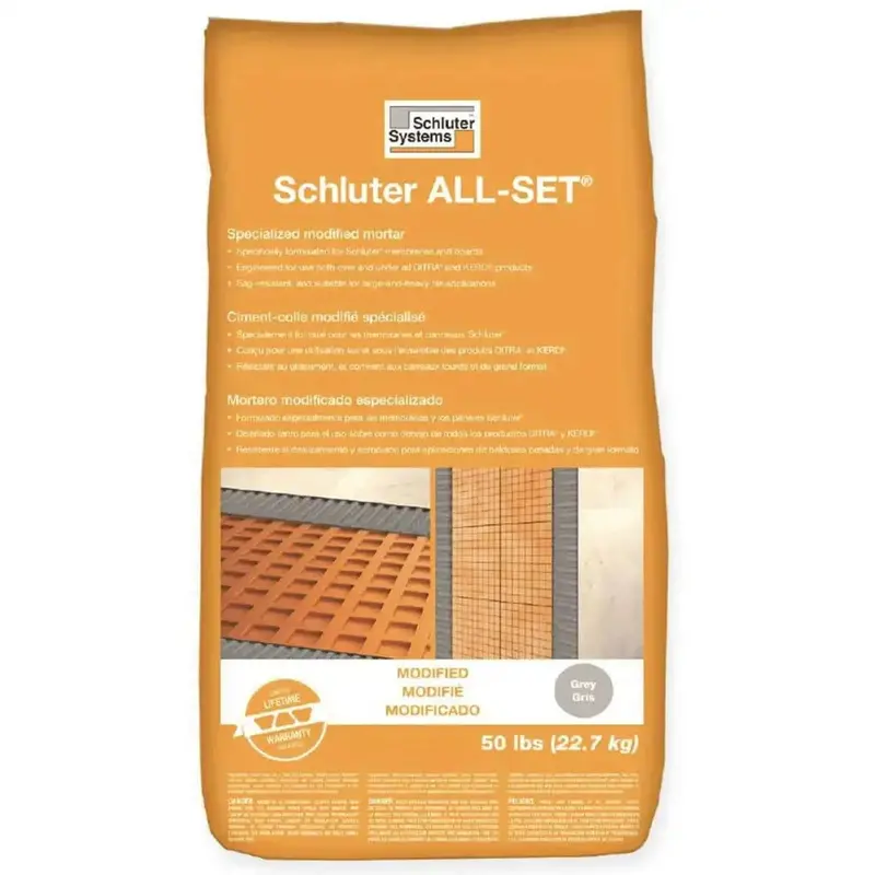 Schluter Seta50Gp All-Set Gray Modified Thinset Mortar – 50 Lb Bag (Pallet Of 56) 1