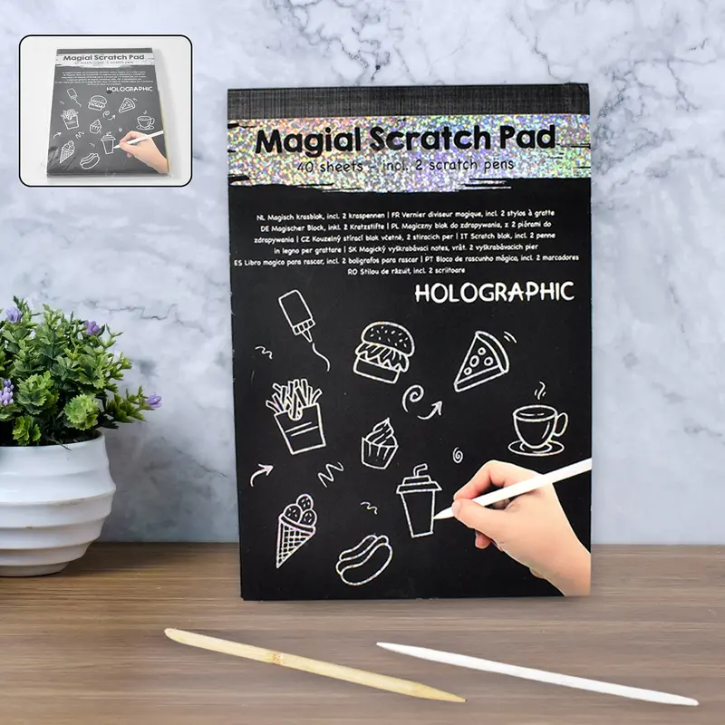 Scratch-Art Activity Book For Kids – 40-Piece Creative Gift For Boys & Girls 1