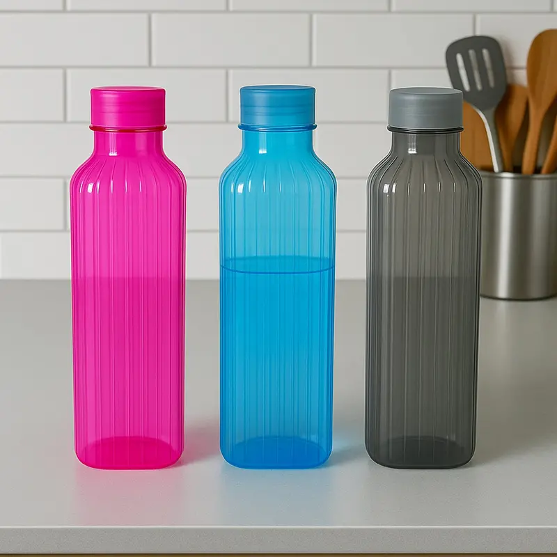 Set Of 3 Transparent Bpa-Free Fridge Water Bottles With Leakproof Lids 1