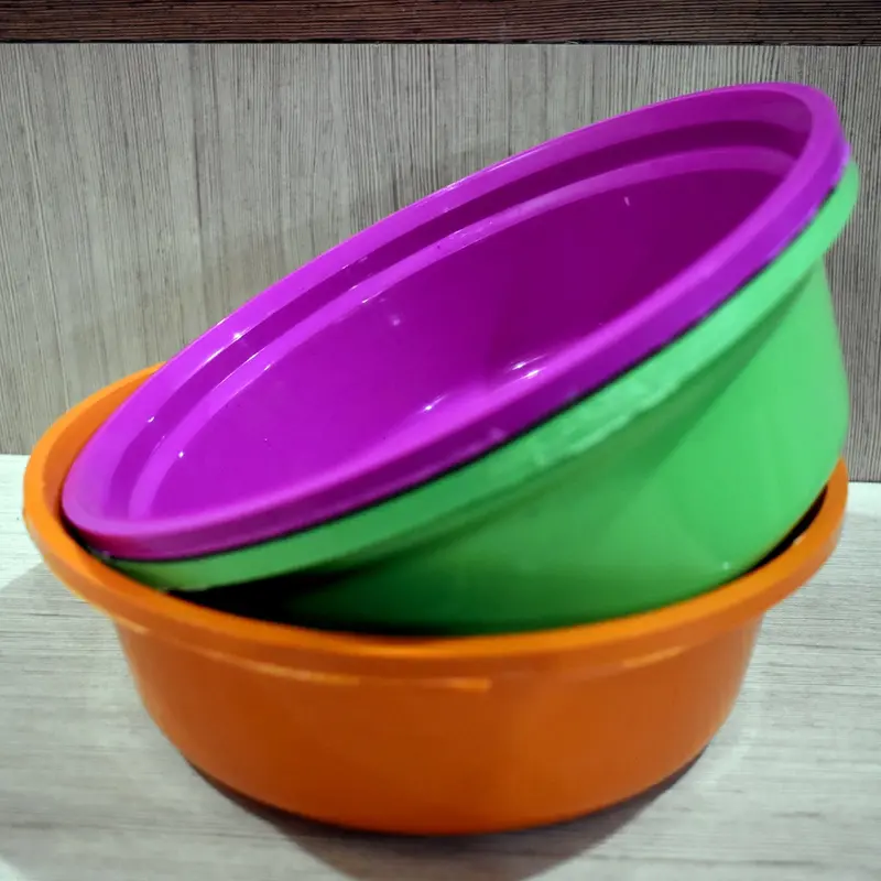 Set Of 3 Versatile Round Plastic Storage Bins – Nesting Bowls, Tubs, And Baskets For Kitchen, Bathroom, Or Craft Organization 1