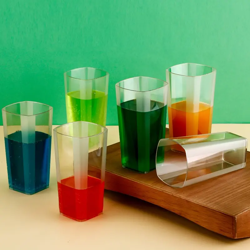 Set Of 6 Square-Shaped Unbreakable Plastic Wine Tumblers – 300Ml Capacity 1