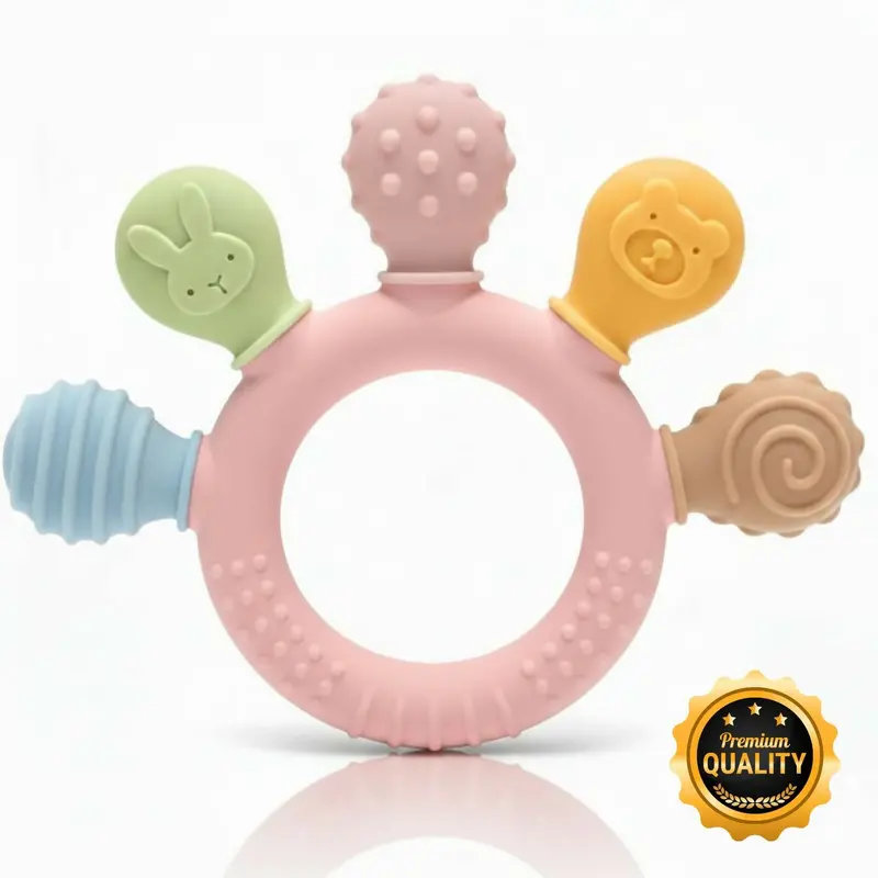 Silicone Baby Teether – Five-Finger Sensory Chew Toy For Infants 1