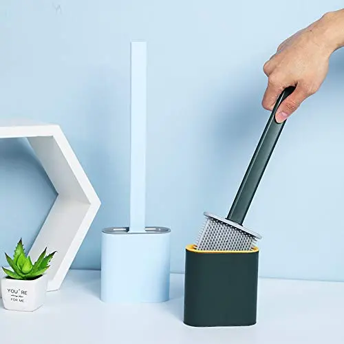 Silicone Toilet Brush With Integrated Holder – Hygienic Bathroom Cleaner 1