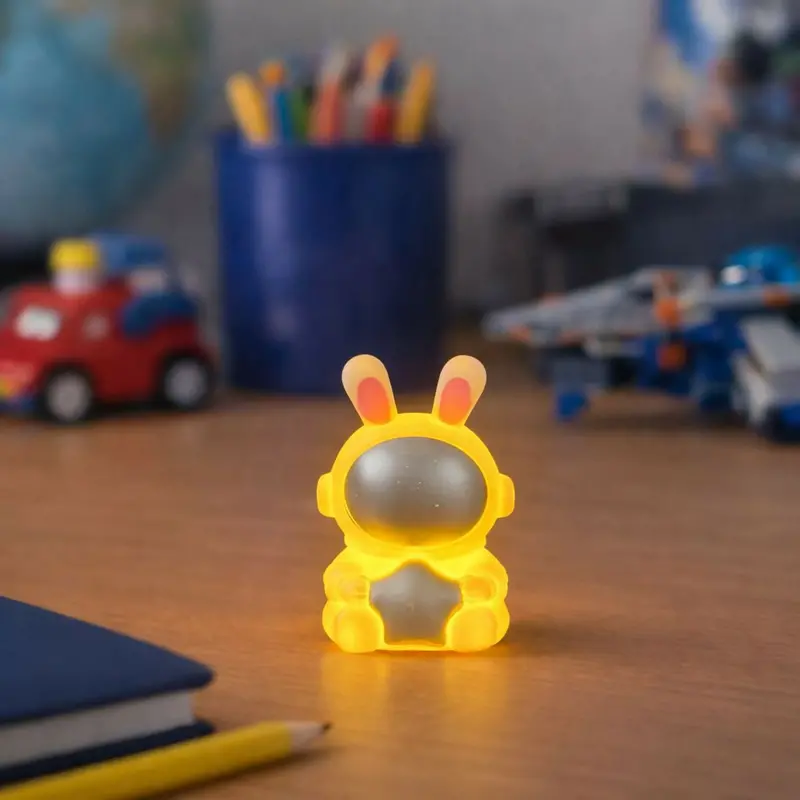 Silver Bunny Astronaut Led Night Light – Adorable Kids’ Room & Desk Decor 1