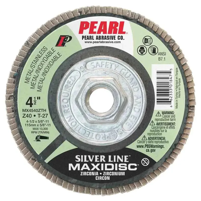Silver Line Zirconia Maxidisc Flap Disc – 4-1/2", Z40 Grit, T27 Type, 5/8"-11 Arbor 1