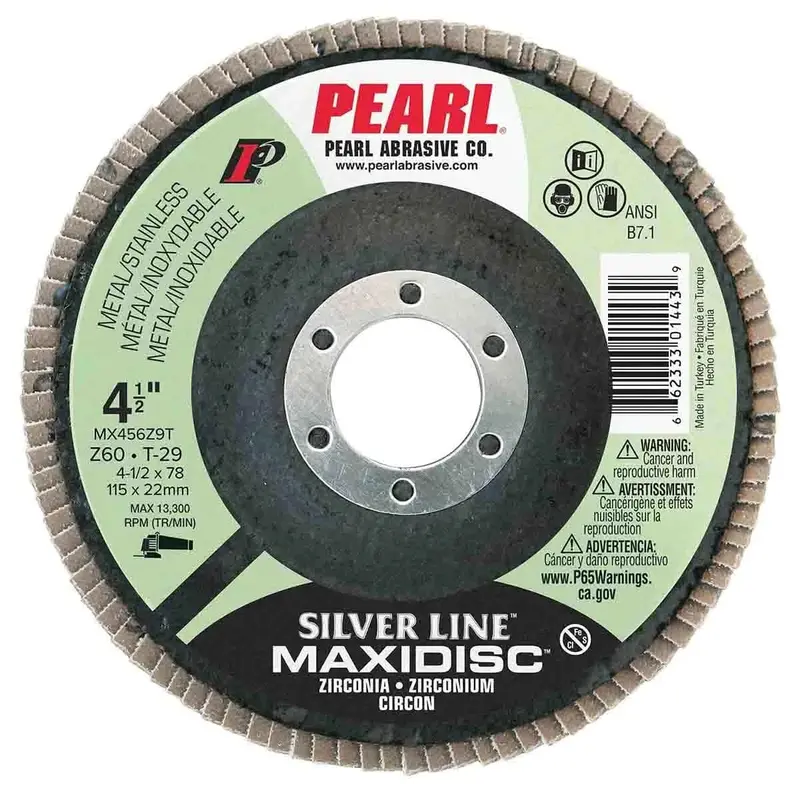 Silver Line Zirconia Maxidisc Flap Disc – 4-1/2", Z60 Grit, T29 Type, 7/8" Arbor 1