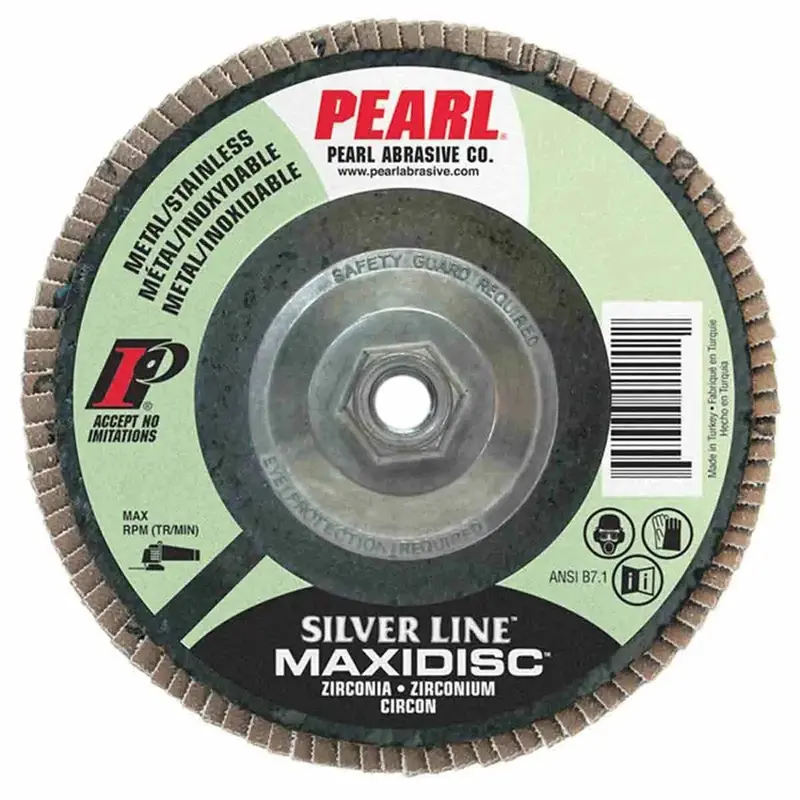 Silver Line Zirconia Maxidisc Flap Disc – 4-1/2", Z80 Grit, T27 Type, 5/8"-11 Arbor 1