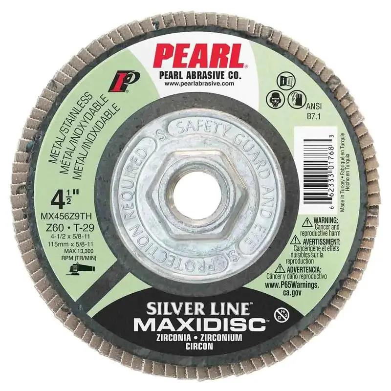 Silver Line Zirconia Maxidisc Flap Disc — 4.5" X 5/8"-11, Z60 Grit, Type 29 1