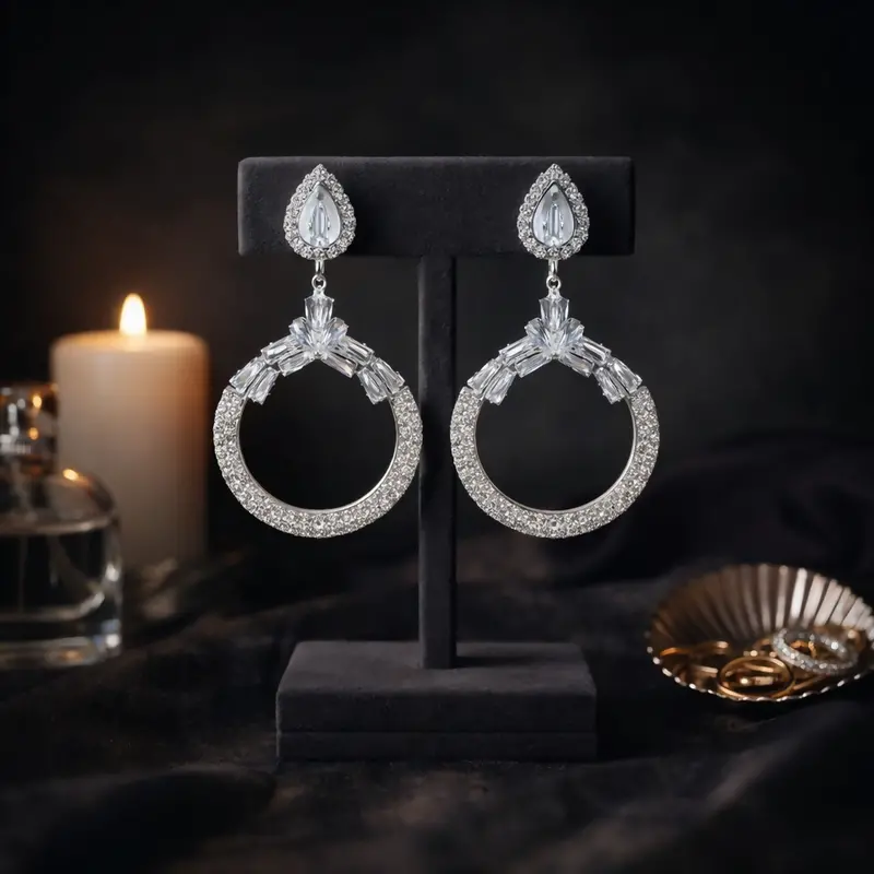 Silver-Tone Chandbali Earrings – Bold Cultural Statement Piece 1