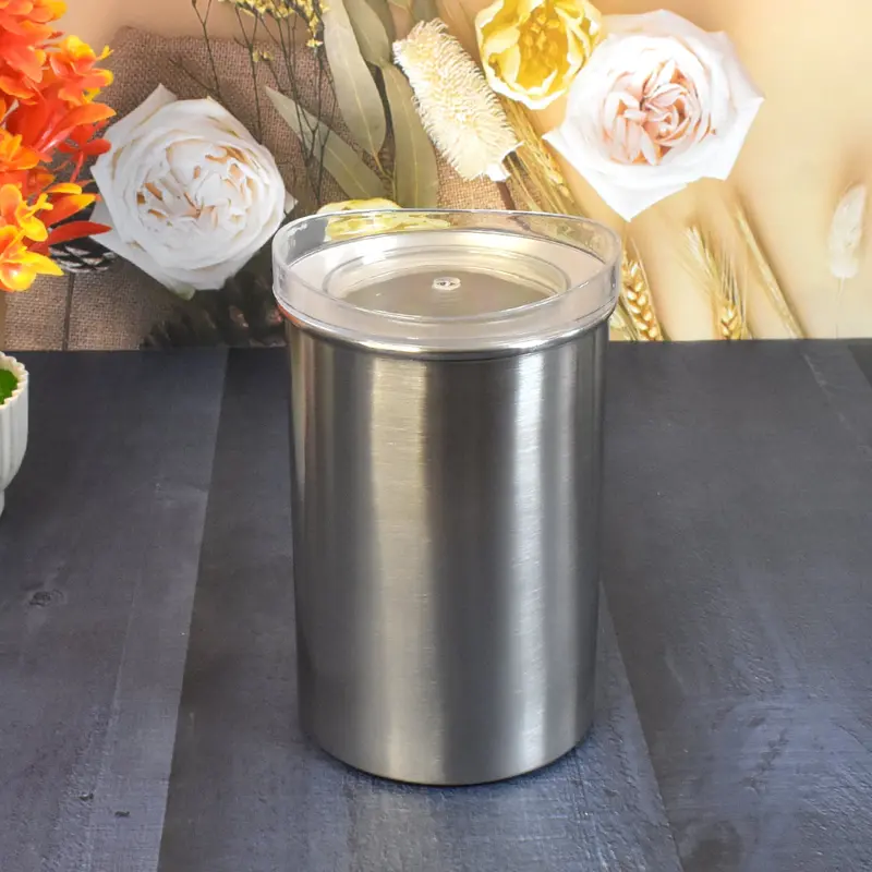 Single 1000 Ml Stainless Steel Airtight Container – Crystal-Clear Viewing Lid (1 Piece) 1