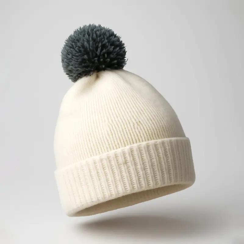 Skull-Print Slouch Beanie – Winter Wool Knit Cap With Furry Lining (Unisex) 1