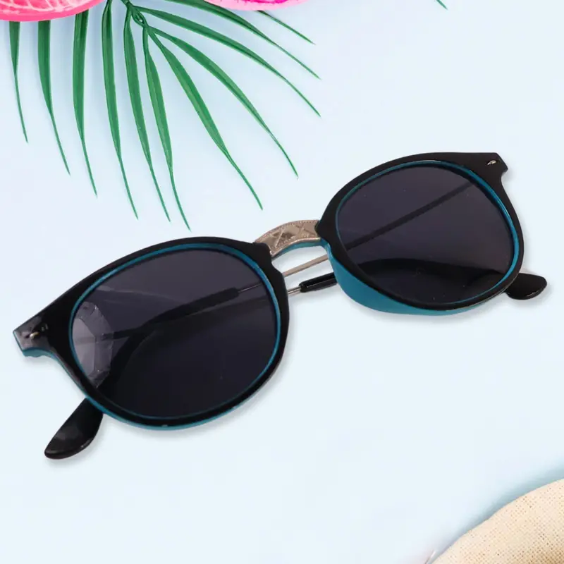 Sky Blue Round Uv-Protective Sunglasses – Lightweight Classic Style For Men And Women 1
