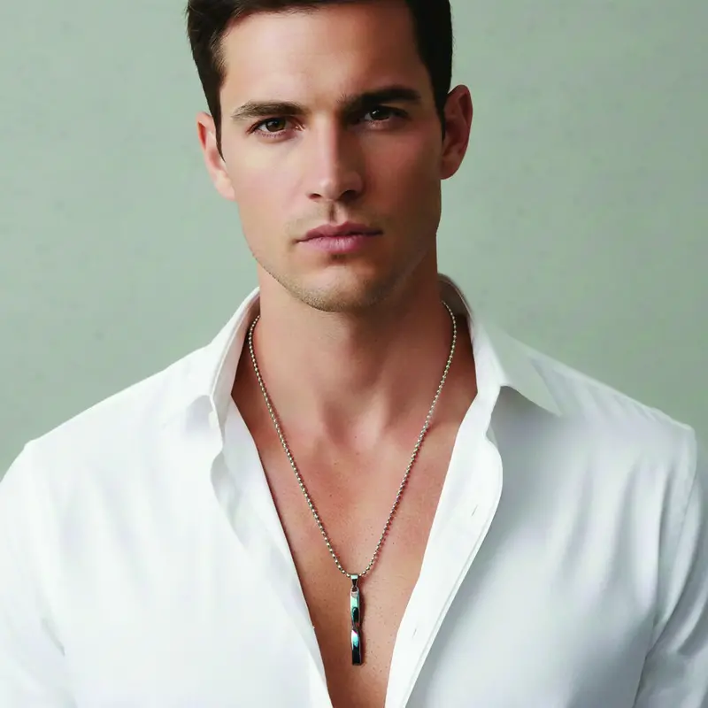 Sleek Matte Black Bar Pendant Necklace – Men’S Everyday Wear 1