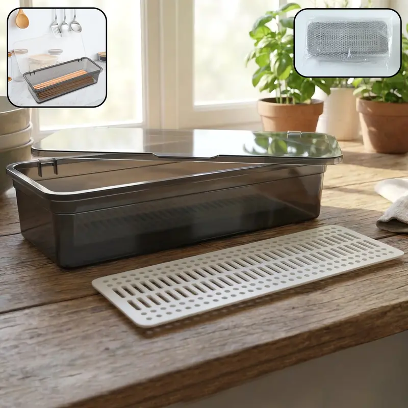 Slim Kitchen Sink Caddy Tray For Utensils And Cleaning Tools (27 X 12 Cm) 1