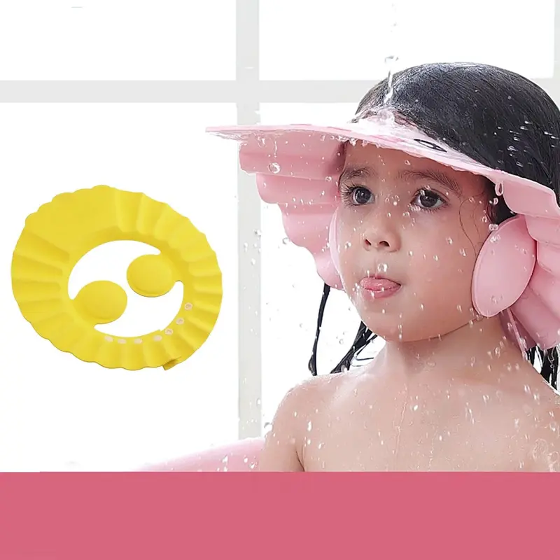 Soft Adjustable Baby Bath Cap – Splash-Resistant Protection For Eyes And Ears 1