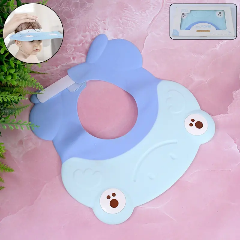 Soft Silicone Baby Shower Cap – Small Size For Infant Hair Protection 1