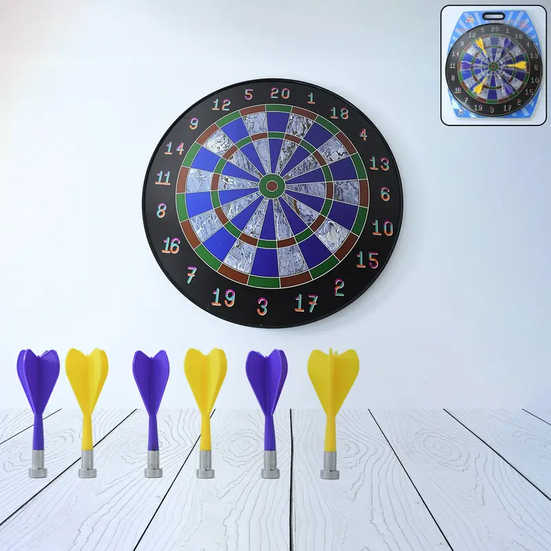 Soft-Tip Magnetic Dartboard Set – 6 Darts Included For Safe Play At Home Or Office 1