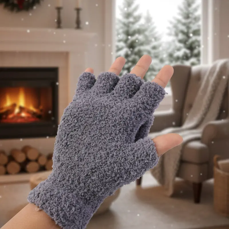 Soft Winter Fingerless Gloves For Men And Women (1 Pair) 1