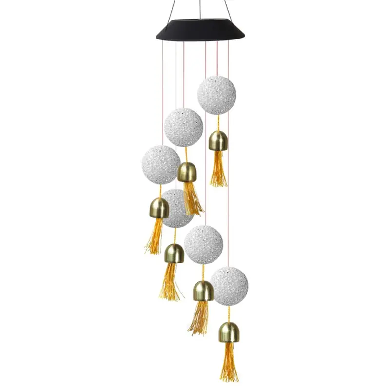 Solar-Powered Crystal Wind Chime – Hanging Led Light With Gentle Melodic Sound 1