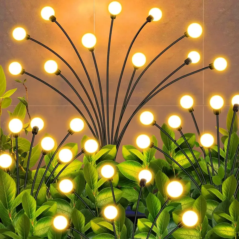 Solar-Powered Garden Firefly Lights – Warm White Led String (2-Pack) 1